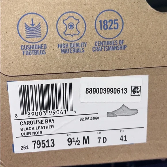 Clarks Originals Women's Caroline Bay Black Lea 26179513 - Picture 8 of 8